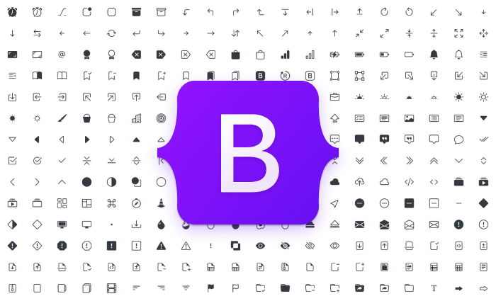 This image shows examples of bootstrap icons