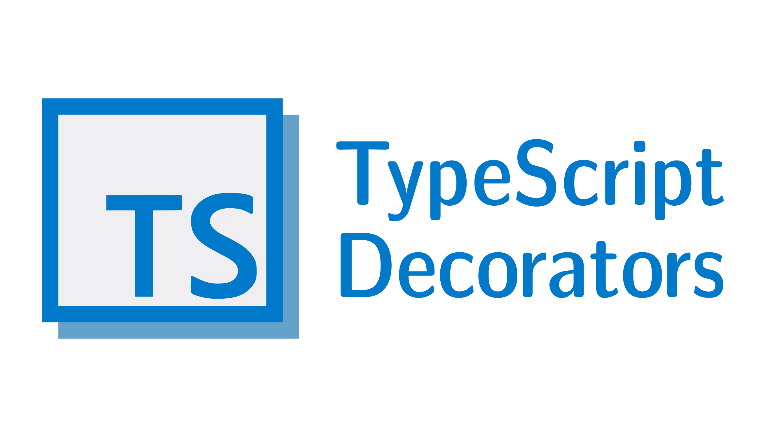 This image shows a logo of TypeScript decorators