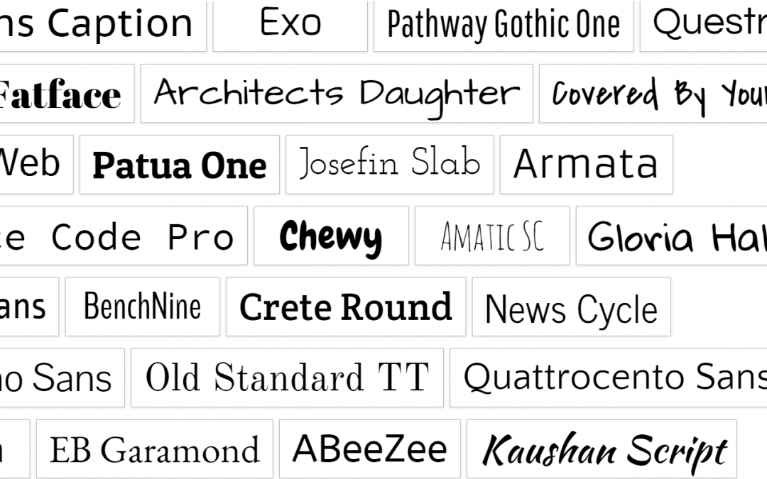 Examples of Google Fonts are shown