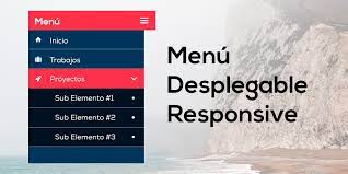 Se muestra un ejemplo de un menú de nevagación en movil