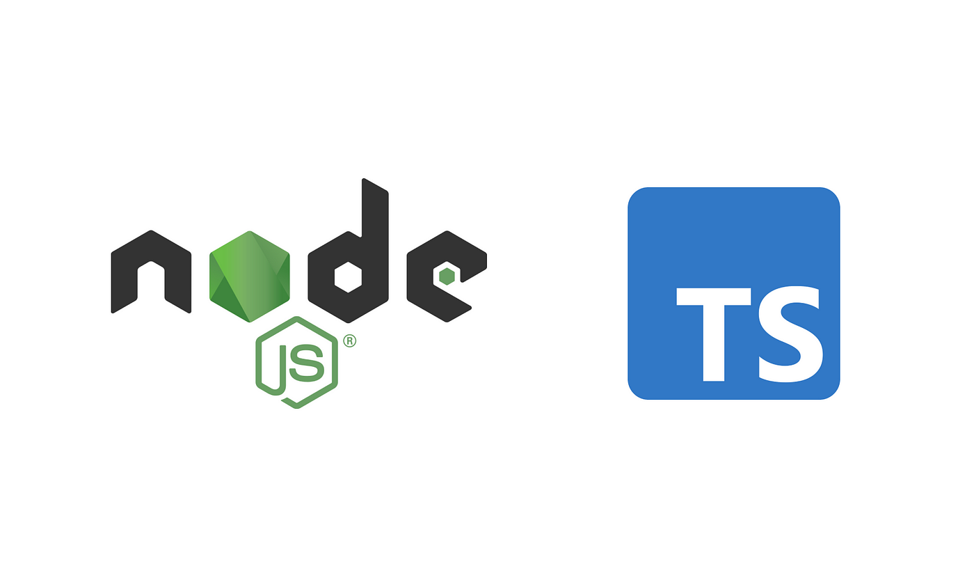 This image shows a node js plus typescript logo