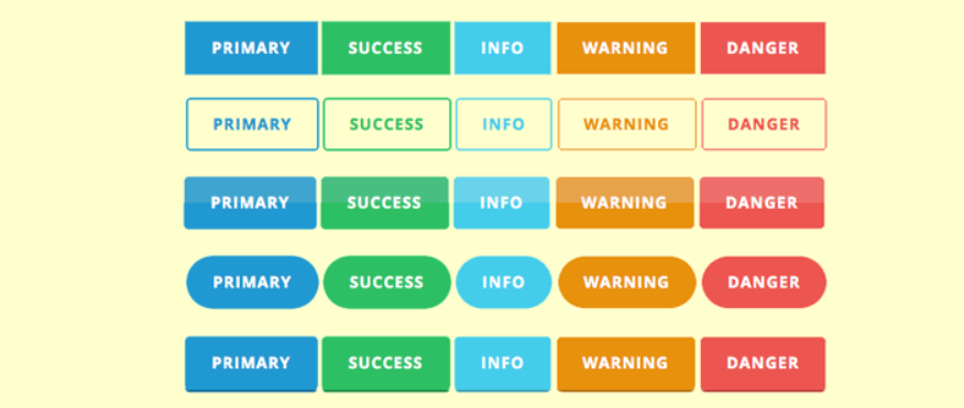 Examples of buttons created with Bootstrap can be seen.